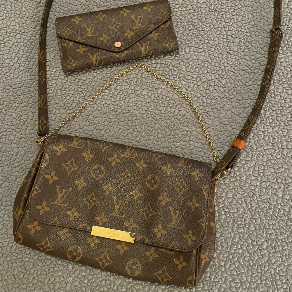 LV Louis Vuitton crossbody flap monogram BAG 💎 AND matching WALLET! ✨